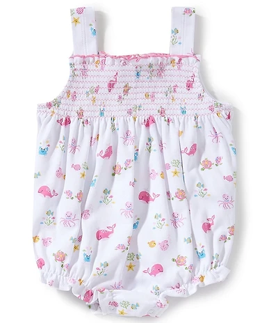 Kissy Kissy Baby Girls Ocean Antics Print Smocked Bubble