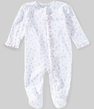 Kissy Kissy Baby Girls Pima Cotton Garden Roses Ruffle Zip Footed Coverall