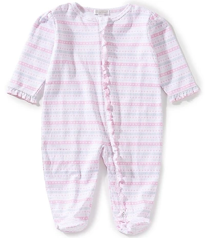 Kissy Kissy Baby Girls Pima Cotton Long-Sleeve Heart-Printed Footed Coverall