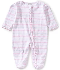 Kissy Kissy Baby Girls Pima Cotton Long-Sleeve Heart-Printed Footed Coverall