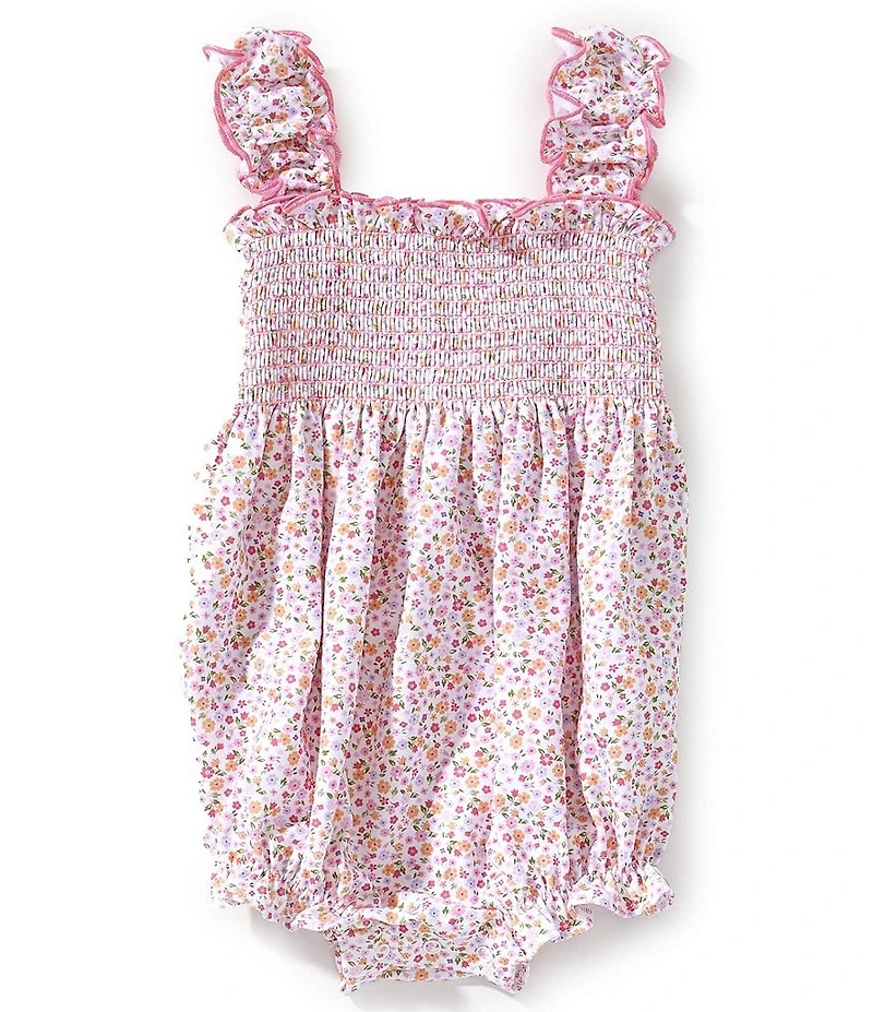 Kissy Kissy Baby Girls Pima Cotton Sleeveless Ditsy-Floral-Printed Romper