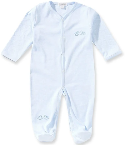 Kissy Kissy Baby Long Sleeve Embroidered Rocking Horse Stripe Footie