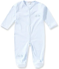 Kissy Kissy Baby Long Sleeve Embroidered Rocking Horse Stripe Footie