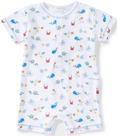 Kissy Kissy Baby Ocean Antics Printed Short Sleeve Playsuit