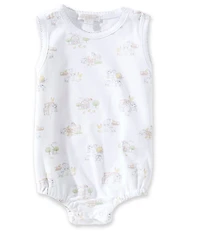 Kissy Kissy Baby Sleeveless Pima Cotton Fun On The Farm Print Scallop Trim Bodysuit