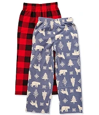 Komar Kids Cuddl Duds Big Boys Allover Print Pajama Pants 2-Package Set