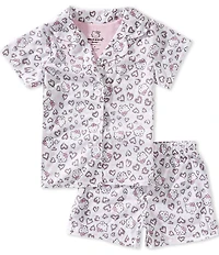 Komar Kids Girls Hello Kitty Cheetah Print Two-Piece Coat Pajama Set