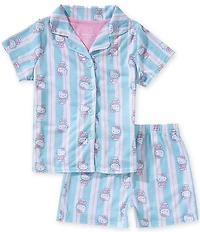 Komar Kids Girls Hello Kitty Stripe 2-Piece Coat Pajama Set