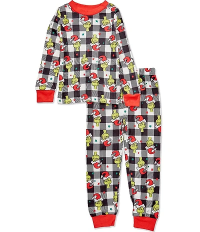 Komar Kids Christmas Grinch Little/Big Boys Long Sleeve Allover Print Pullover & Pajama Pants Set