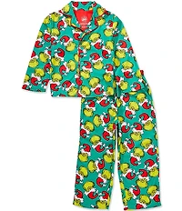 Komar Kids Christmas Grinch Little/Big Boys Long Sleeve Grinch Coat Pajama 2-Piece Set