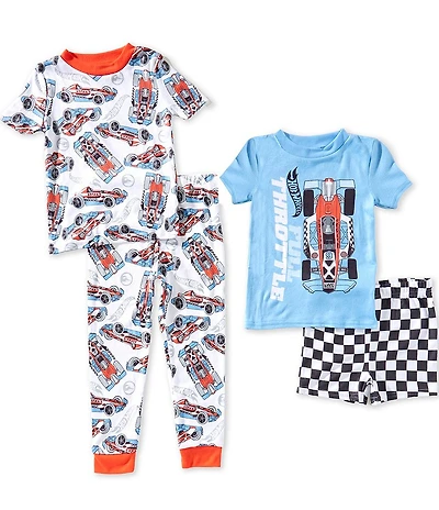 Komar Kids Little Boys Hot Wheels 4-Piece Pajama Set