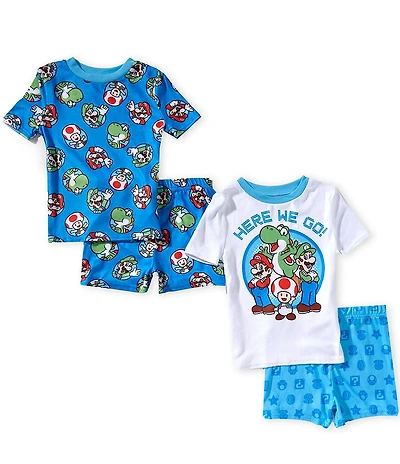 Komar Kids Little Boys Mario Party Here We Go 4-Piece Pajama Set