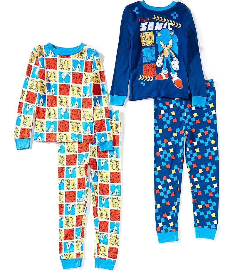 Komar Kids Boys Sonic The Hedgehog Long-Sleeve Four-Piece Pajama Set