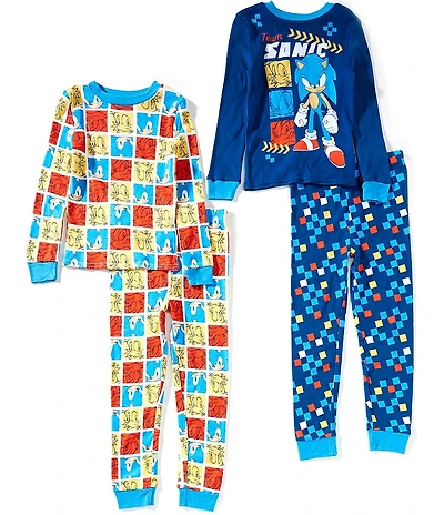 Komar Kids Boys Sonic The Hedgehog Long-Sleeve Four-Piece Pajama Set