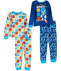Komar Kids Boys Sonic The Hedgehog Long-Sleeve Four-Piece Pajama Set
