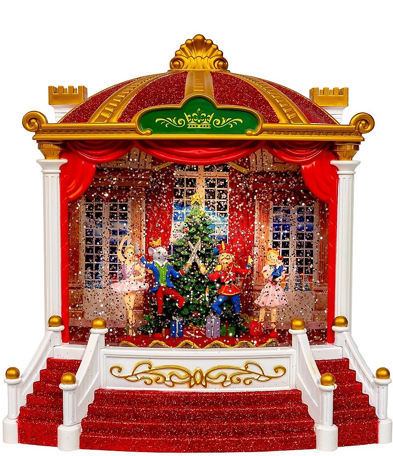 Kurt Adler 9.25-Inch Battery Operated USB LED Lighted Ballet Spinning Glitter Water Theater Lantern