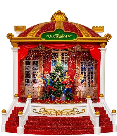 Kurt Adler 9.25-Inch Battery Operated USB LED Lighted Ballet Spinning Glitter Water Theater Lantern