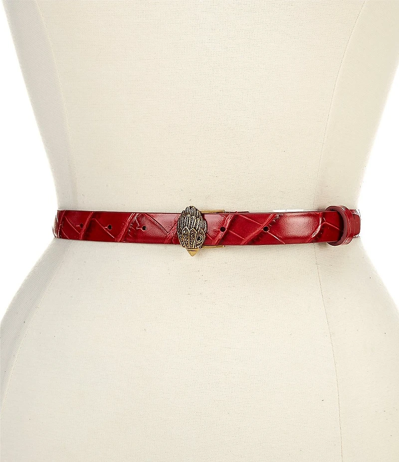 Kurt Geiger London .78#double; Eagle Buckle Croco Belt