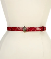 Kurt Geiger London .78#double; Eagle Buckle Croco Belt