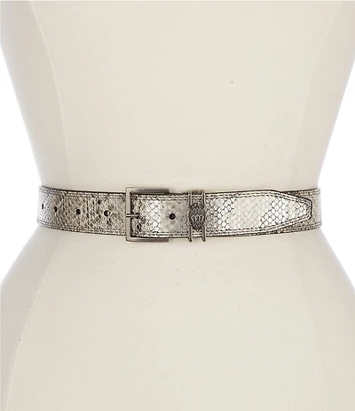 Kurt Geiger London Shoreditch 1.18#double; Snake Print Leather Belt