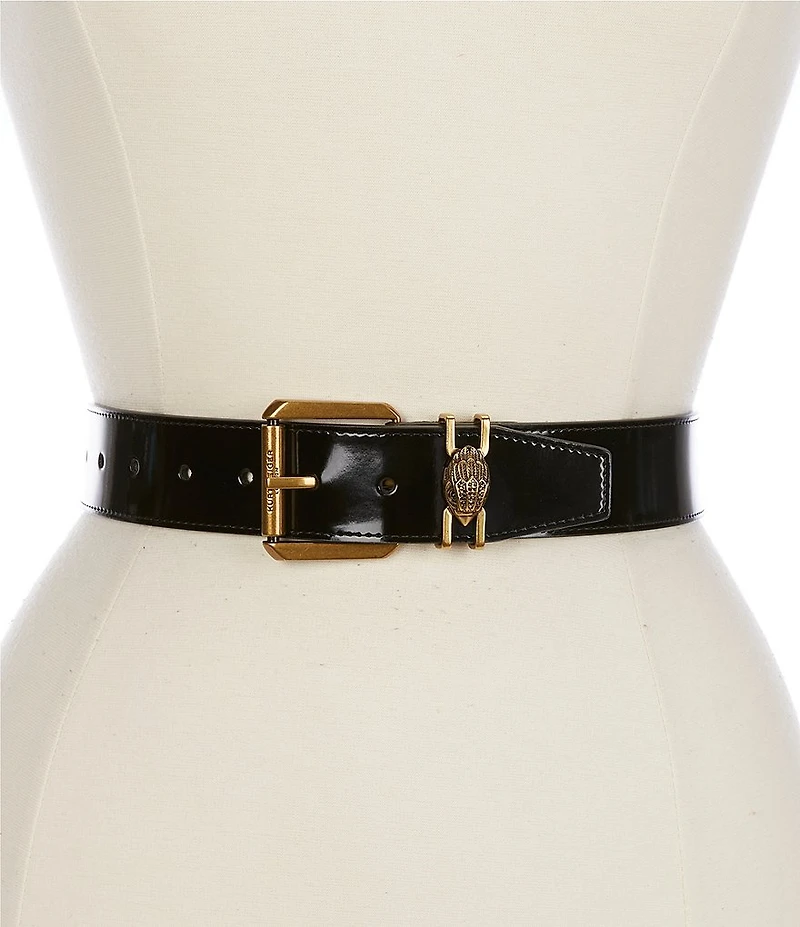 Kurt Geiger London 1.6#double; Patent Leather Eagle Keeper Harness Belt