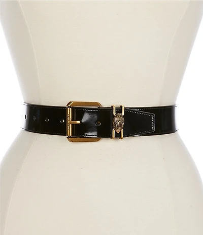 Kurt Geiger London 1.6#double; Patent Leather Eagle Keeper Harness Belt