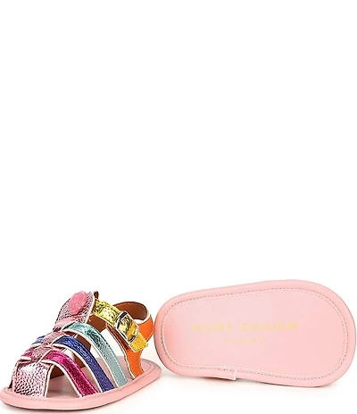 Kurt Geiger London Girls' Kensington Logo Ornament Fisherman Sandal Crib Shoes (Infant)