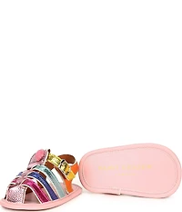 Kurt Geiger London Girls' Kensington Logo Ornament Fisherman Sandal Crib Shoes (Infant)