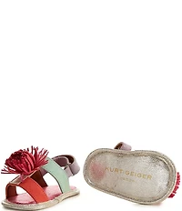 Kurt Geiger London Girls' Orson Fringe Sandal Crib Shoes (Infant)