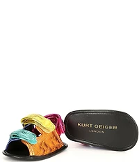 Kurt Geiger London Girls' Orson Metallic Leather Sandal Crib Shoes (Infant)