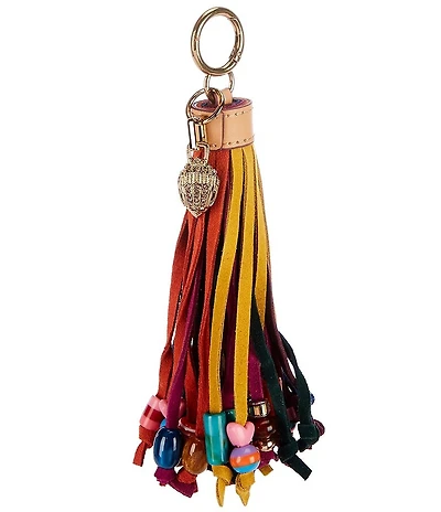 Kurt Geiger London Suede Tassel Beaded Bag Charm
