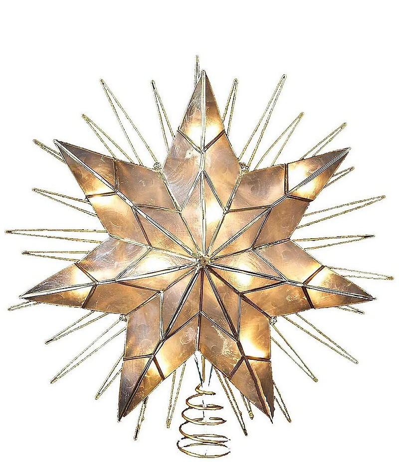 Kurt S. Adler 14#double; UL 10-Light Capiz Natural Star Treetop