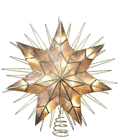 Kurt S. Adler 14#double; UL 10-Light Capiz Natural Star Treetop