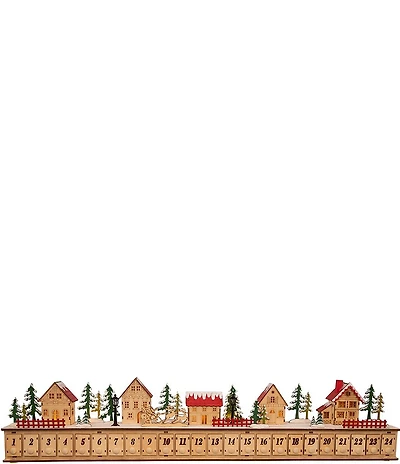 Kurt S. Adler 7#double; Battery Operated 15-light LED Christmas Village With Advent Calendar