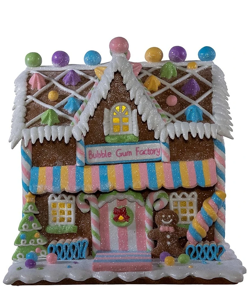 Kurt S. Adler Battery Operated LED Light-Up Gingerbread Bubblegum Factory