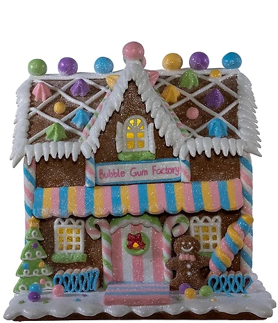 Kurt S. Adler Battery Operated LED Light-Up Gingerbread Bubblegum Factory