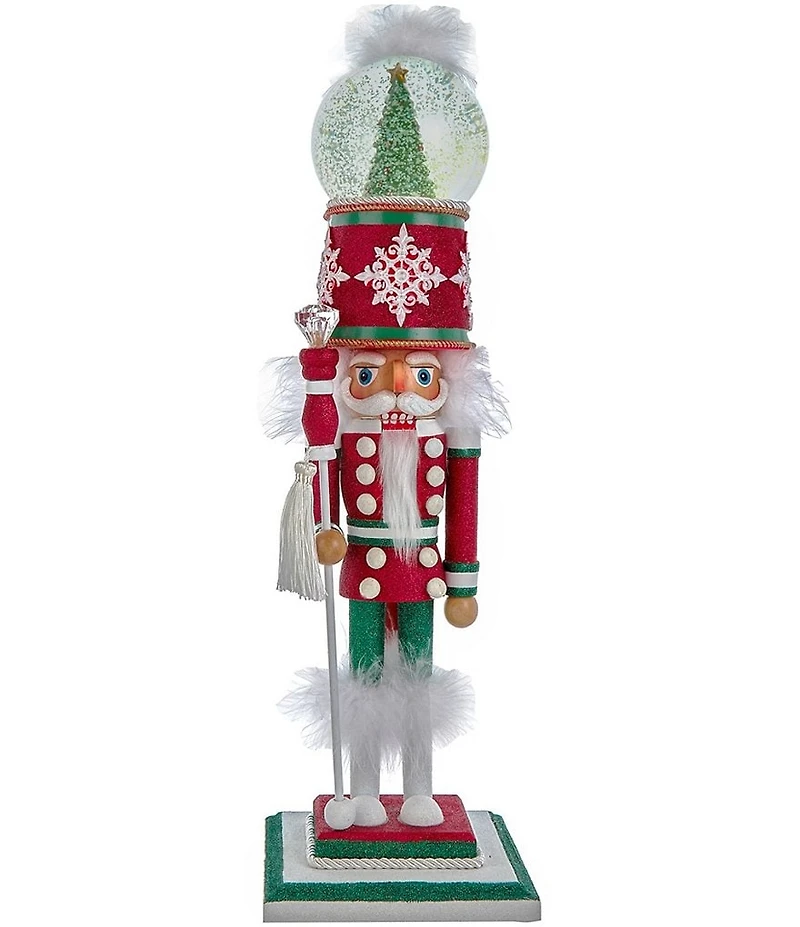 Kurt S. Adler Hollywood Nutcracker Collection LED Lighted Deck The Halls Musical Water Globe Hat Soldier Nutcracker, 21#double;