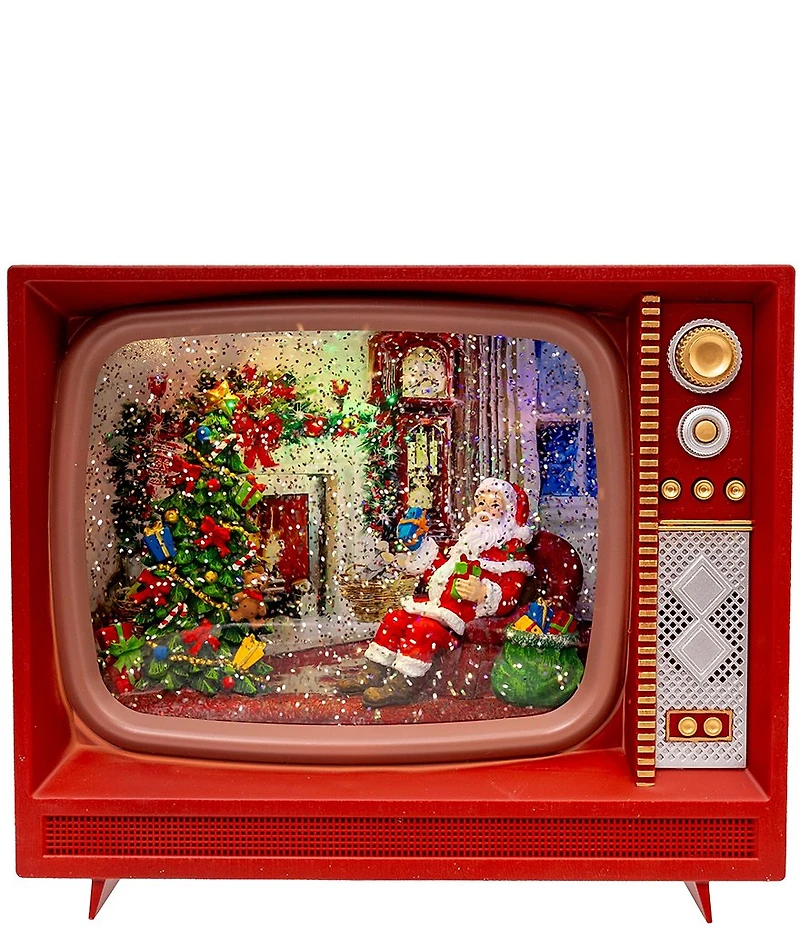 Kurt S. Adler LED Musical TV Spinning Glitter Water Table Piece, 8#double;