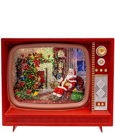 Kurt S. Adler LED Musical TV Spinning Glitter Water Table Piece, 8#double;