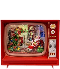 Kurt S. Adler LED Musical TV Spinning Glitter Water Table Piece, 8#double;