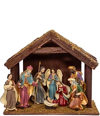 Kurt S. Adler Nativity Set With Wooden Stable, 8-Piece