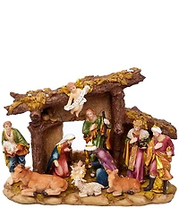 Kurt S. Adler Set of 11 Figurines and Stable Nativity Scene Set