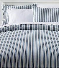 L.L.Bean Sunwashed Percale Stripe Print Comforter
