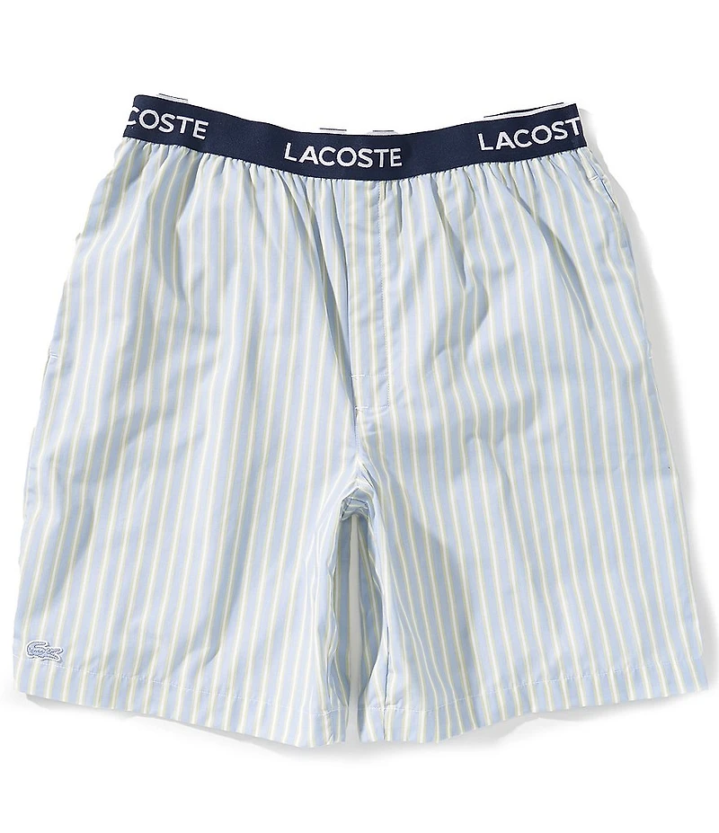 Lacoste Croco Stripe Poplin 7-8#double; Inseam Pajama Shorts