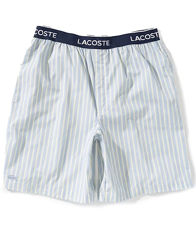 Lacoste Croco Stripe Poplin 7-8#double; Inseam Pajama Shorts