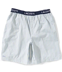 Lacoste Croco Stripe Poplin 7-8#double; Inseam Pajama Shorts