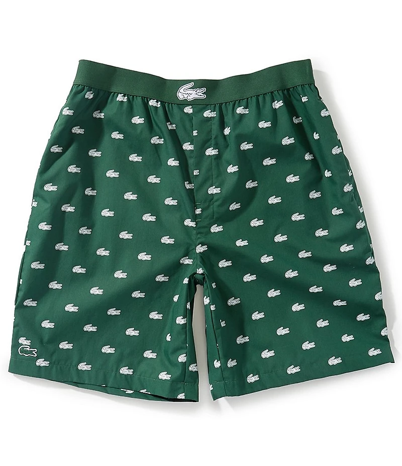 Lacoste Crocodile Printed Poplin Pajama Shorts