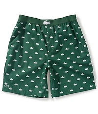 Lacoste Crocodile Printed Poplin Pajama Shorts