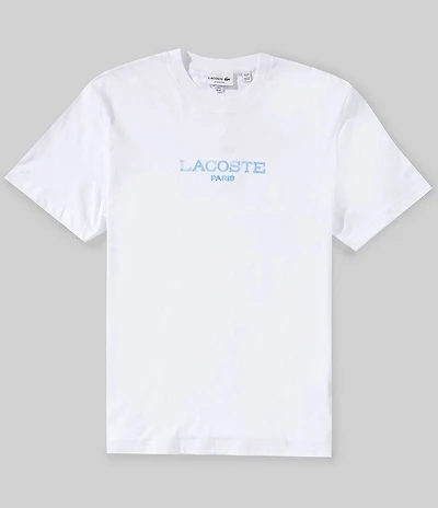 Lacoste Lacoste Paris Print Crew Neck Short Sleeve Stretch T-Shirt