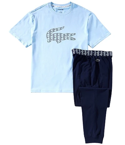 Lacoste Short Sleeve Top & Pajama Pants Set